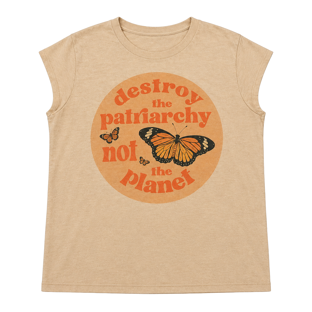 Bella+Canvas Destroy The Patriarchy Not The Planet T-Shirt Size S Pink Butterfly 1