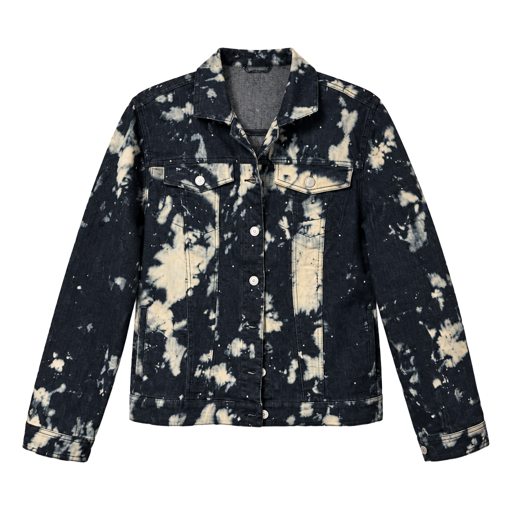 Bliss Lane Denim Jacket Size M Acid Wash Rhinestone 1
