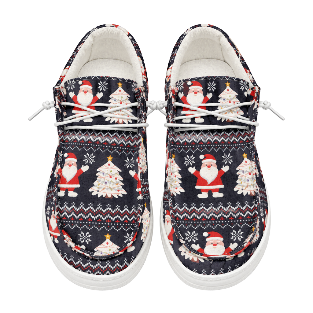 Unbranded Santa Christmas Print Canvas Slip-On Shoes Size 43 1