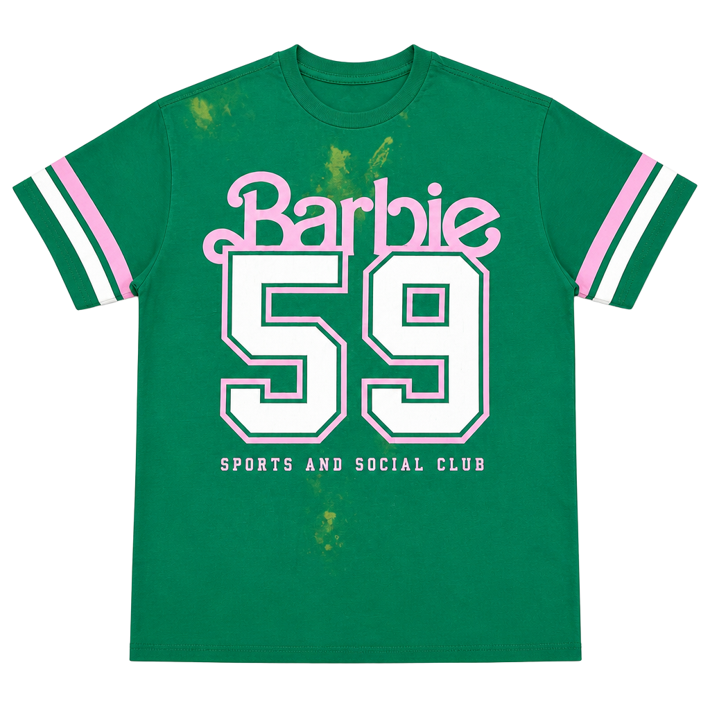Barbie Sports and Social Club 59 Graphic T-Shirt Green XXS 1