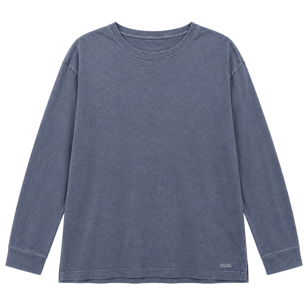 Men’s Life is Good Long Sleeve T-Shirt Blue Cotton 1