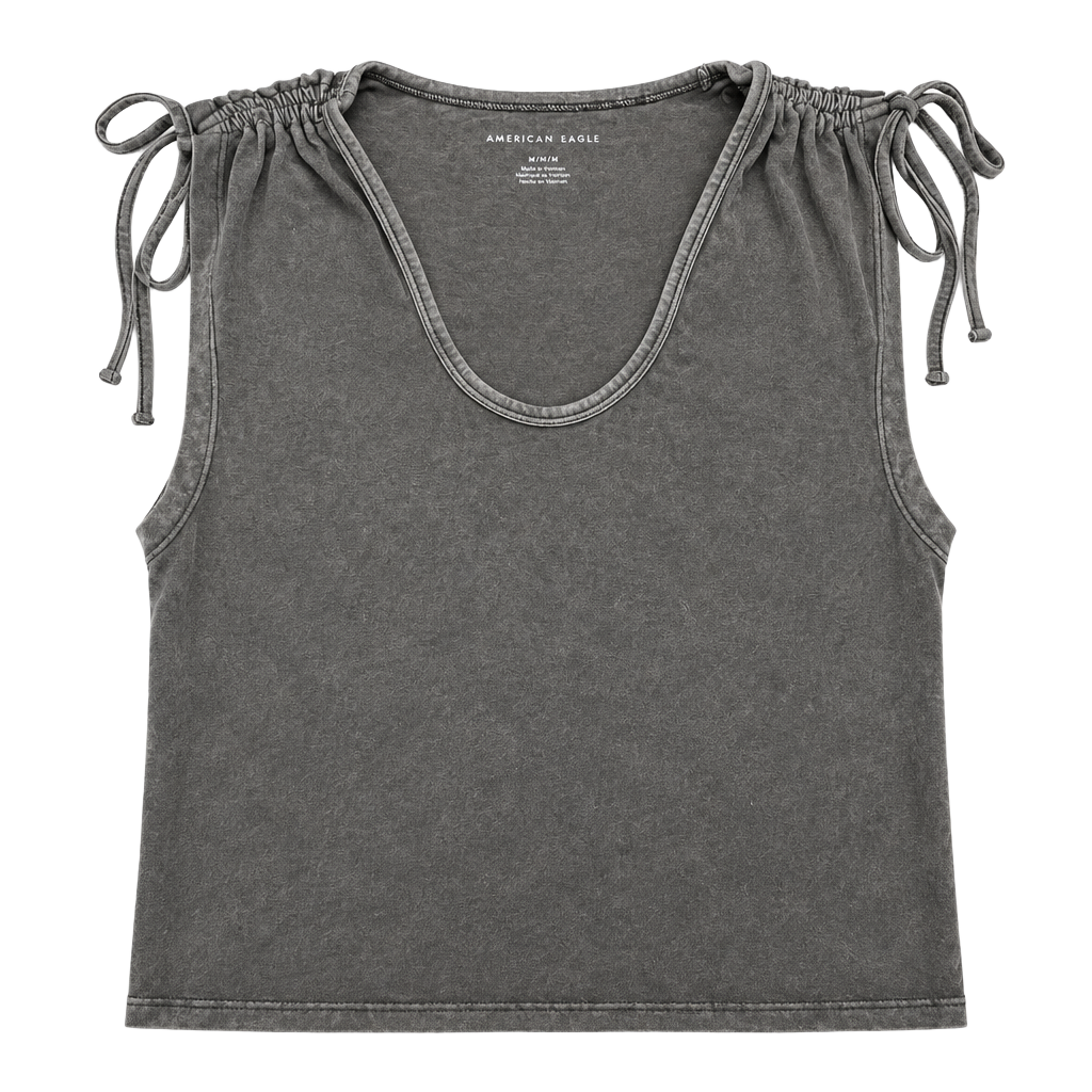 American Eagle Tank Top Size M Brown Shoulder Tie-Straps 1