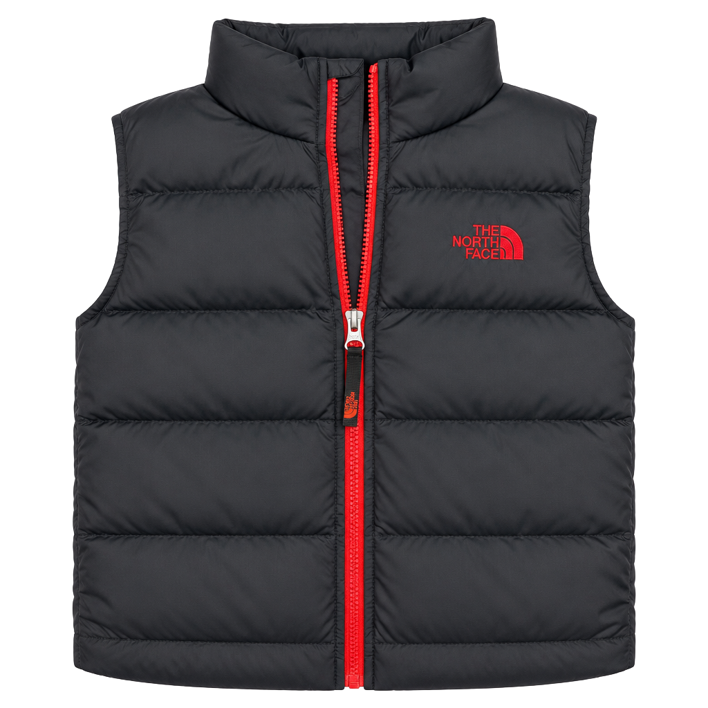 The North Face 550 Down Puffer Jacket Black Red Youth 1