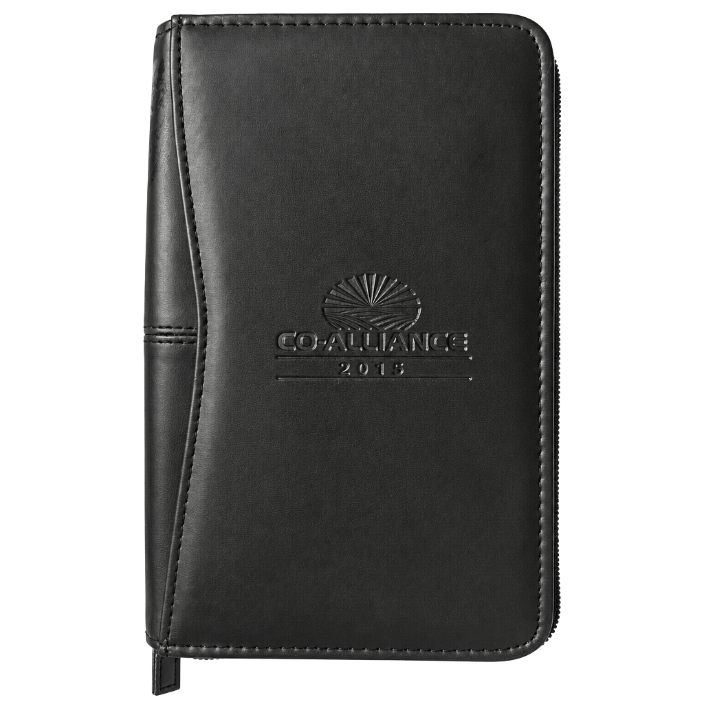 Co-Alliance 2015 Black Leather Organizer Zippered Padfolio 1