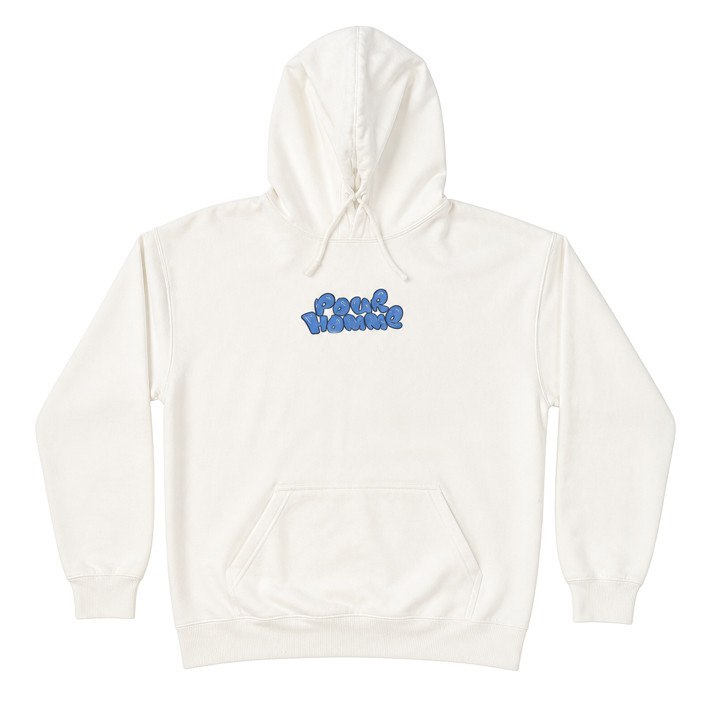 Pour Homme White Graphic Hoodie 1