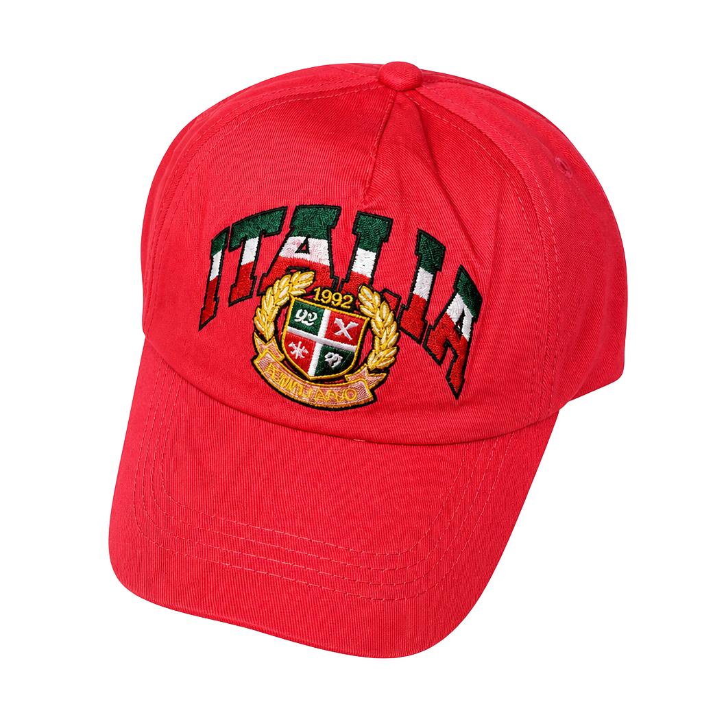 Vintage 1992 Italy Tennis Club Embroidered Red Baseball Cap 1