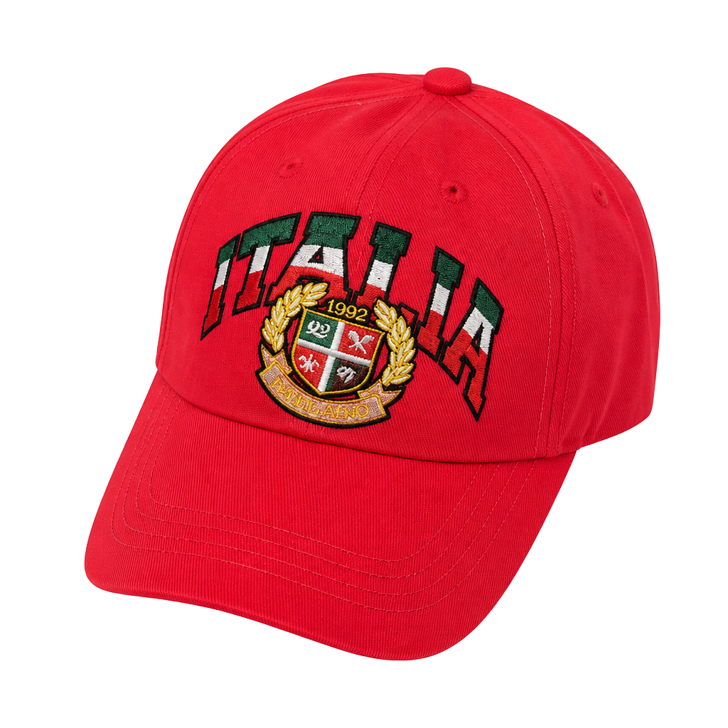 Vintage 1992 Italy Tennis Club Embroidered Red Baseball Cap 1