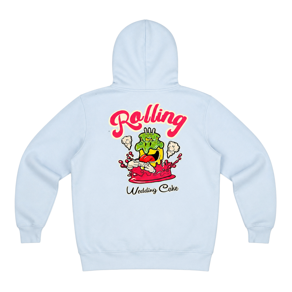 Wake Bake and Cake Rolling Wedding Cake Graphic Hoodie 1