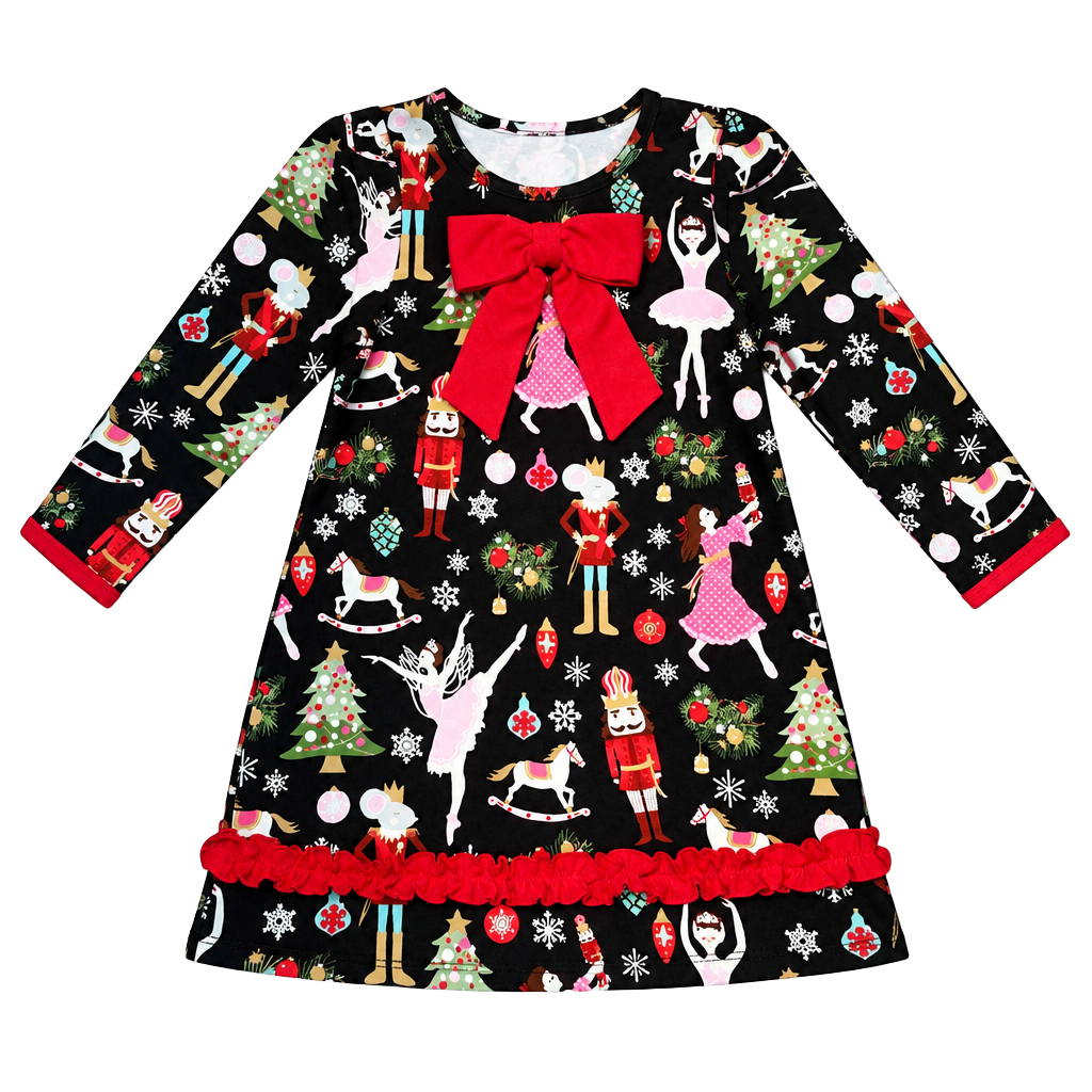Bonnie Jean Nutcracker Dress Size 2T Christmas Holiday Bow 1