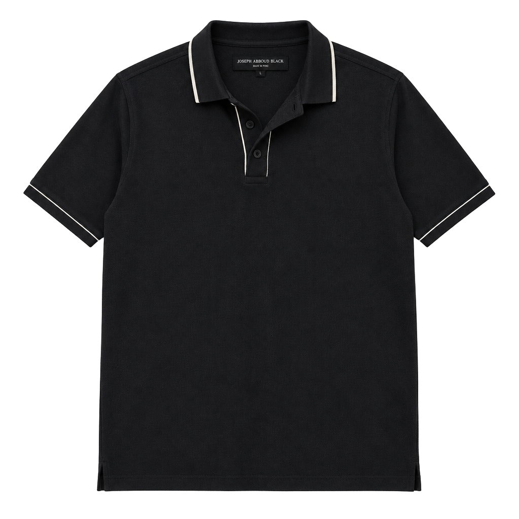 Classic Black Polo with Contrast Trim 1