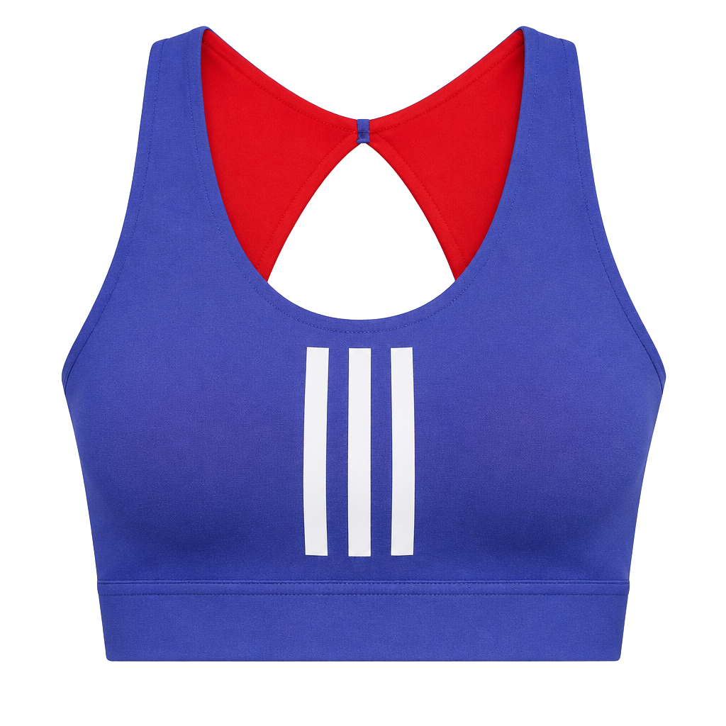 Adidas Training Medium Support Sports Bra Blue Red Sz XXS 1