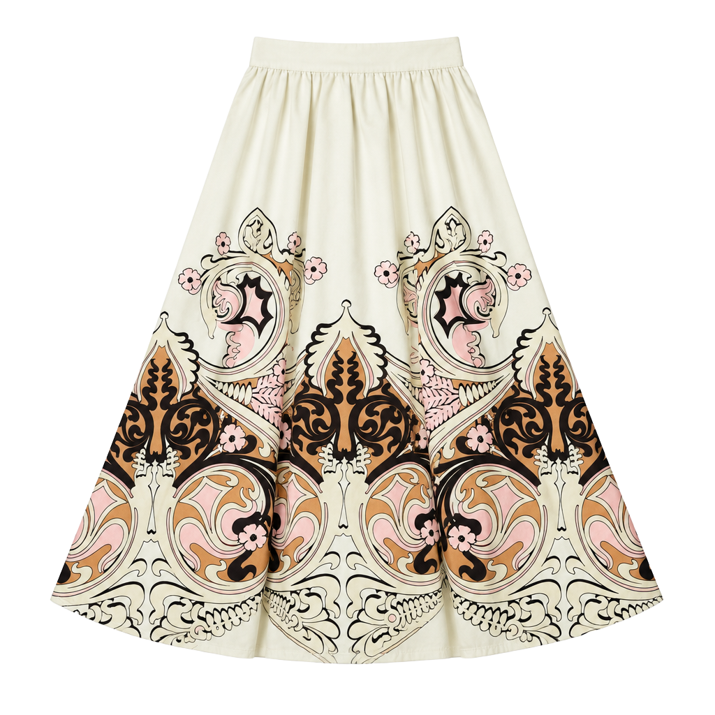 Gibson Latimer Midi Skirt Boho Paisley Floral Print Sz 16 1