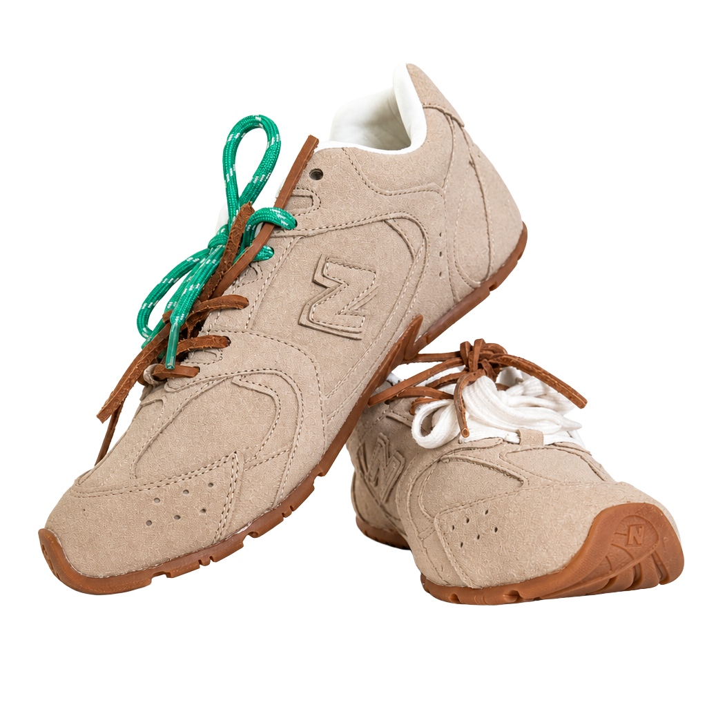 Miu Miu x New Balance 530 SL Suede Sneakers in Ecru 1