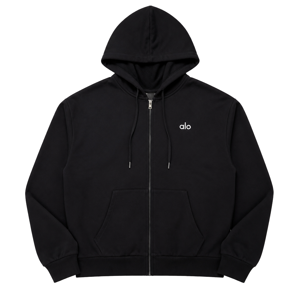 Alo Yoga Accolade Full Zip Hoodie in Black size Large 1