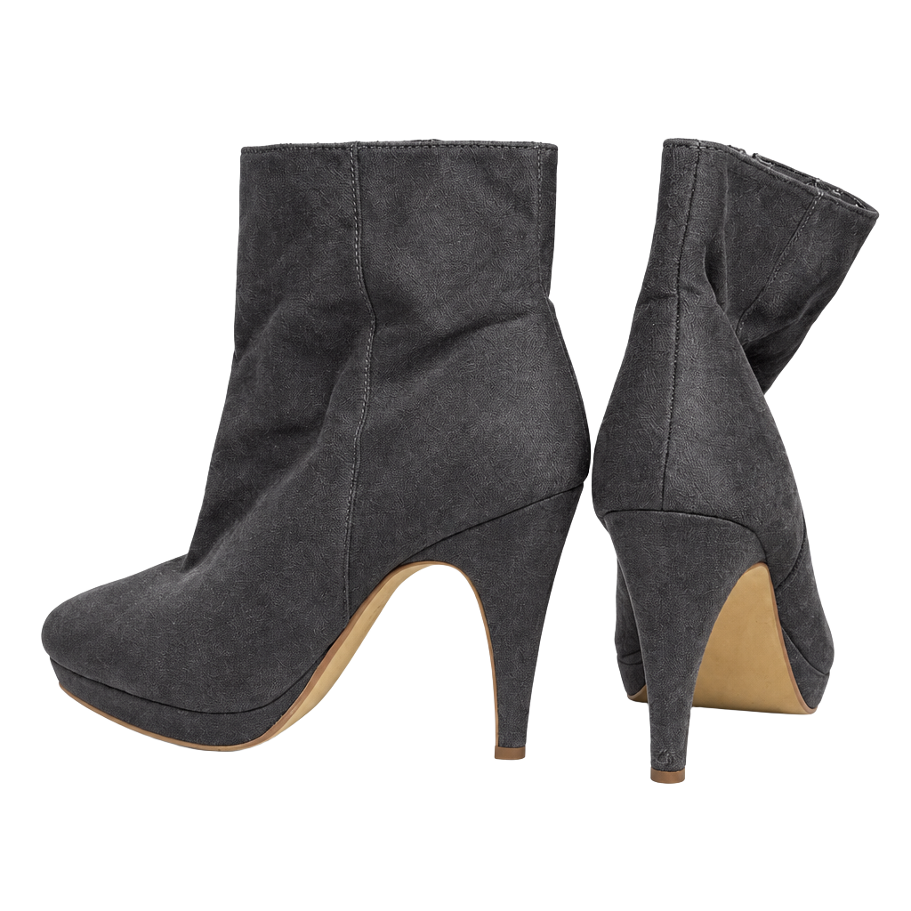 H&M Gray Suede Platform Stiletto Ankle Boots 1