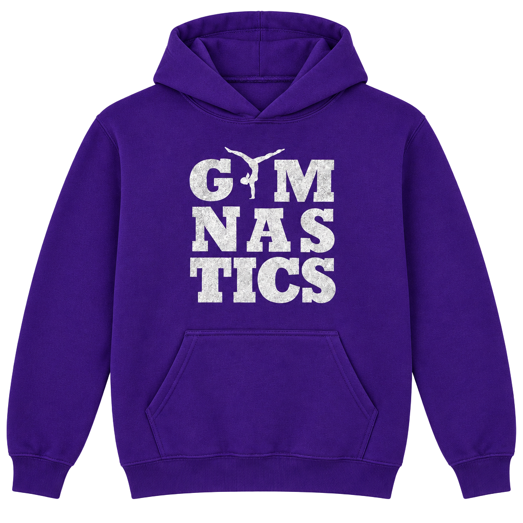 Purple Gymnastics Hoodie – Youth Large – Gildan Heavy Blend 1