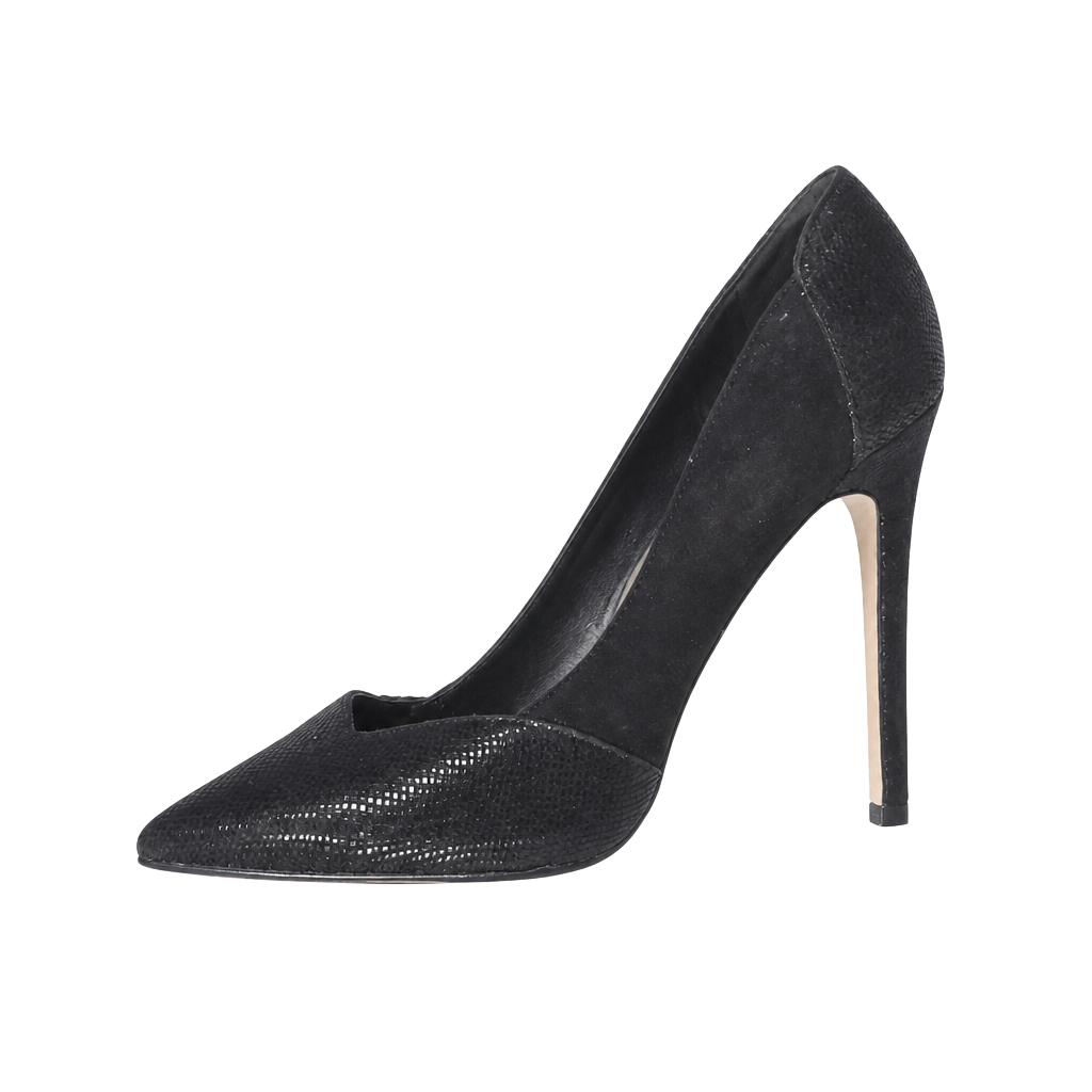 ASOS Black Snake Embossed Pointed Toe High Heel Pumps 1