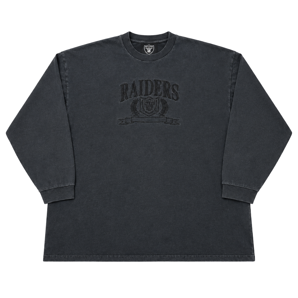 Logo 7 Vintage Oakland Raiders Mock Neck Long Sleeve Shirt Black 1