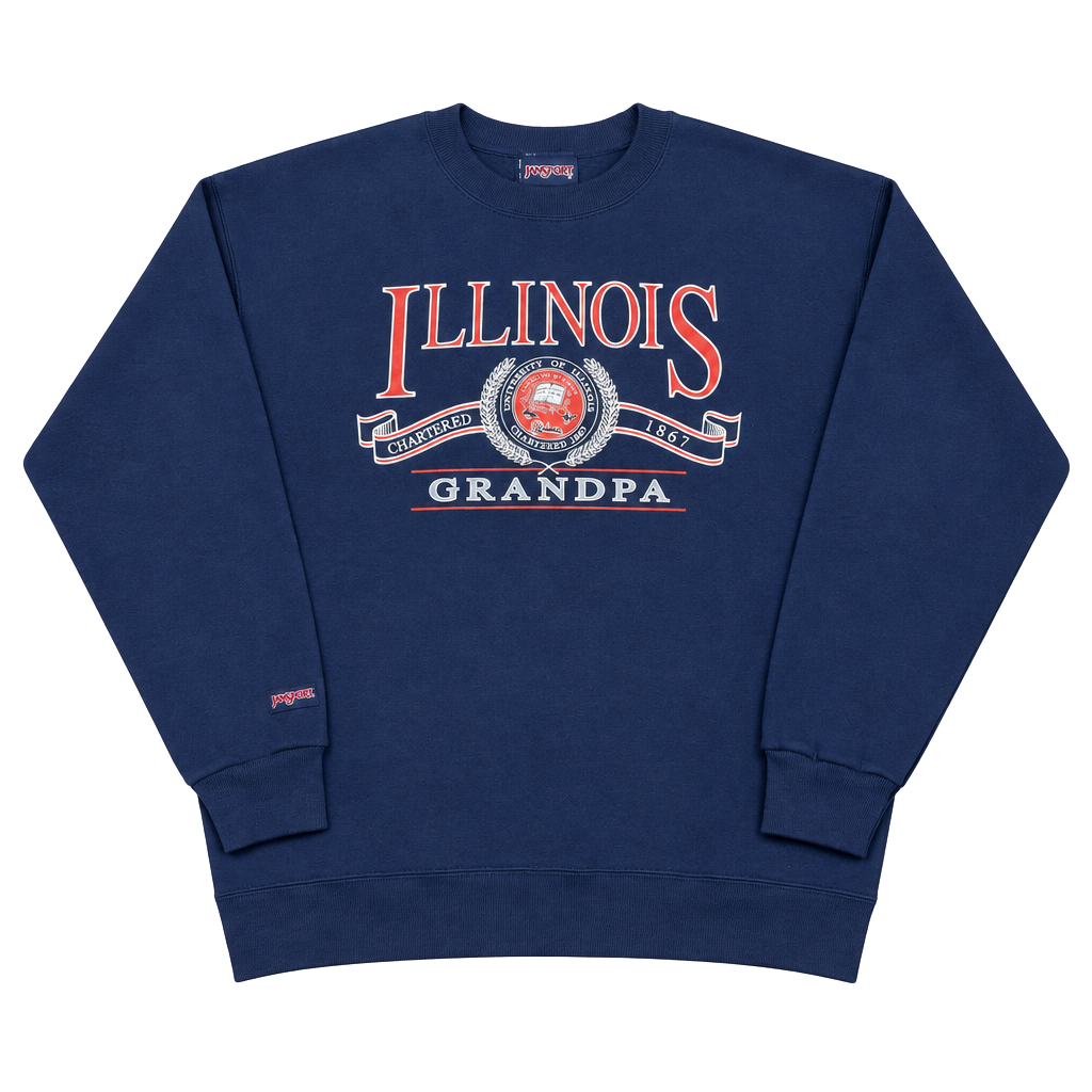 JanSport Illinois University Sweatshirt Navy 1