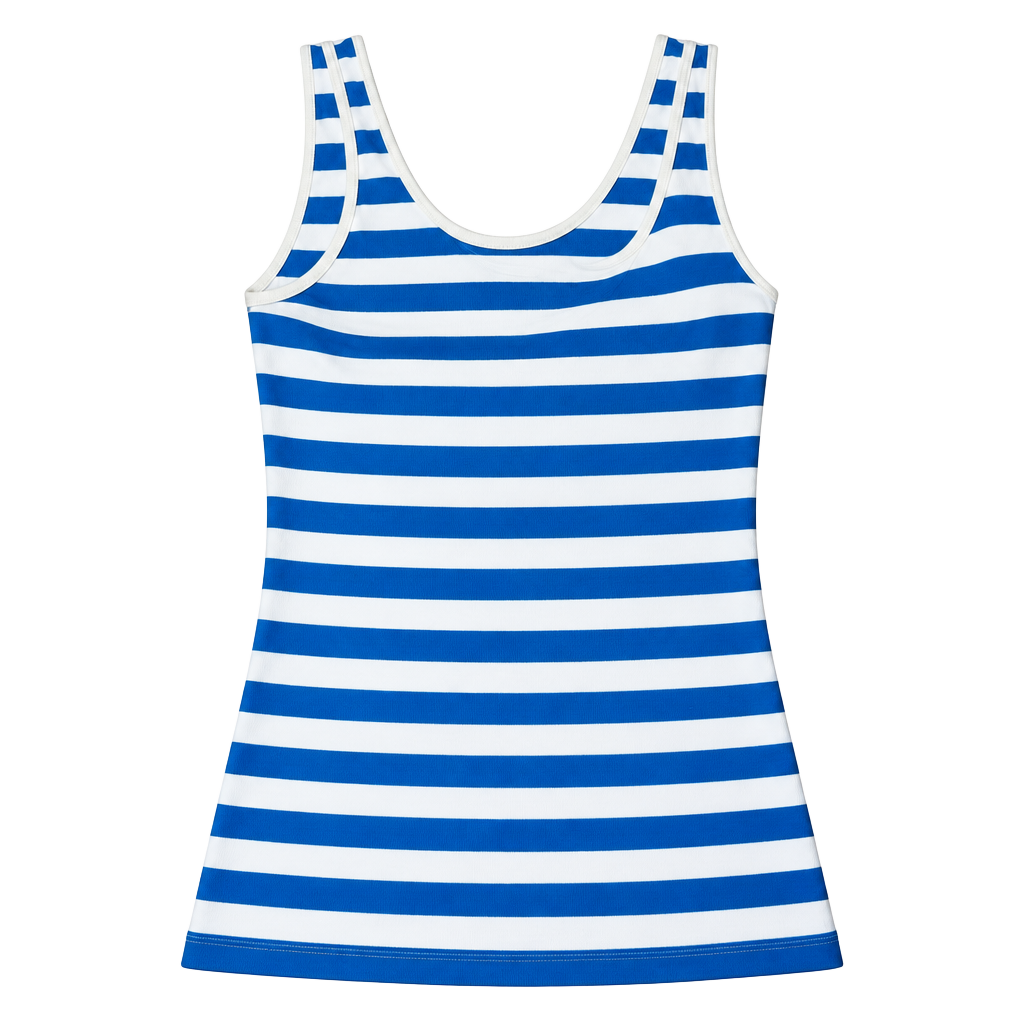 Old Navy Striped Tank Top Size L Blue White Scoop Neck 1