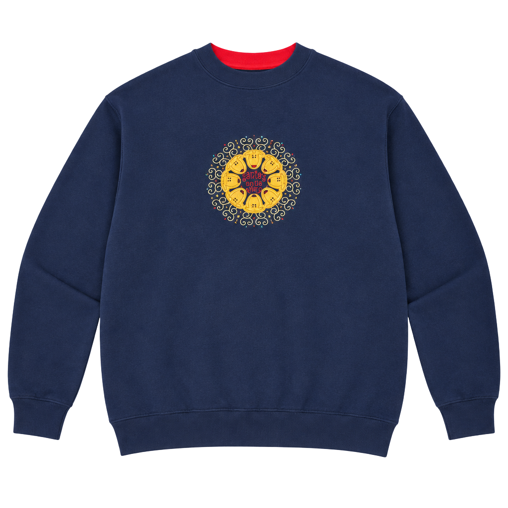 MC Sportswear Santa is on his Way Sweatshirt Size 3X Navy Blue Christmas 1