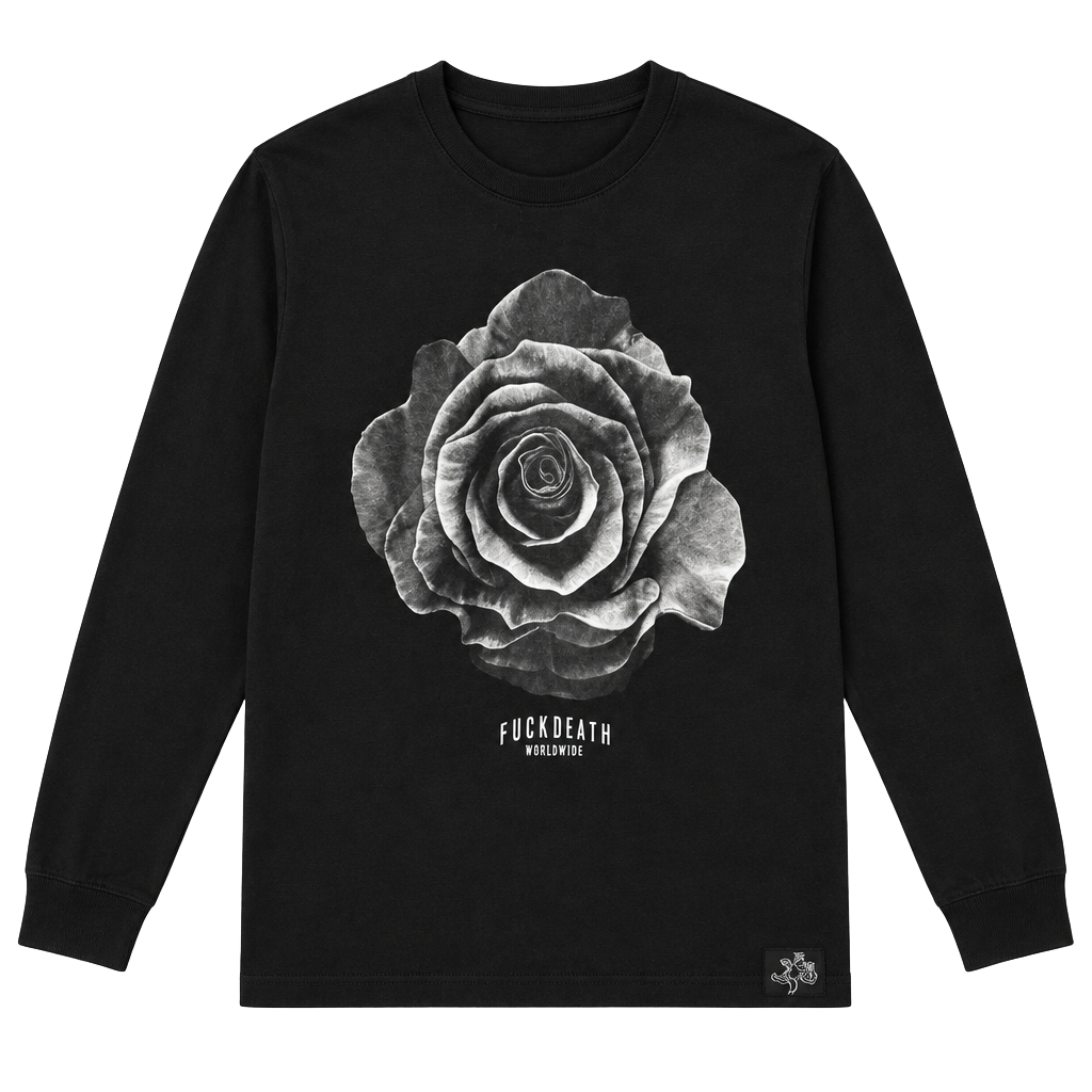 Muerte Fuck Death Rose Long Sleeve T-Shirt Size M Black 1