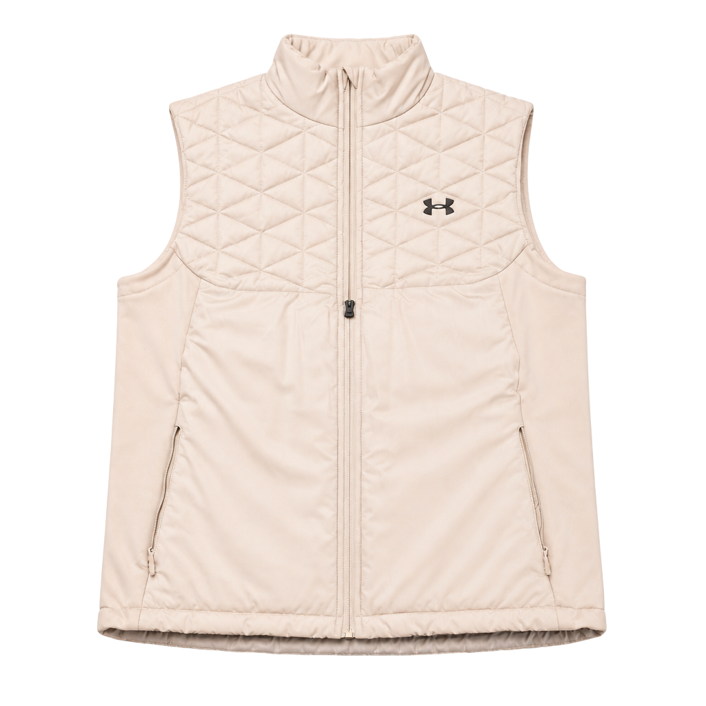 Under Armour ColdGearVest Medium Grey Quilted Full Zip Golf Gilet 1