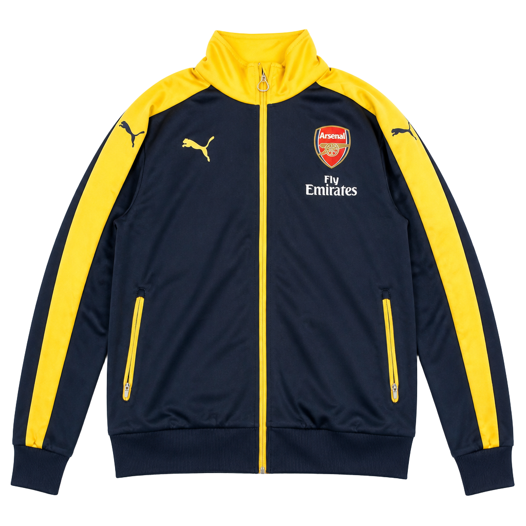 2015-16 Arsenal Puma Track Jacket Navy Gold Full Zip Fly Emirates 1