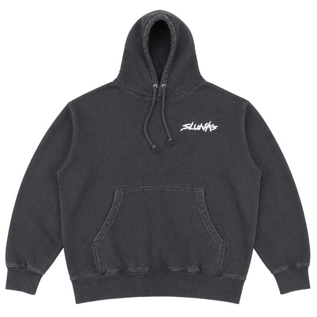 Slunks Black Pullover Hoodie with White Chest Logo 1