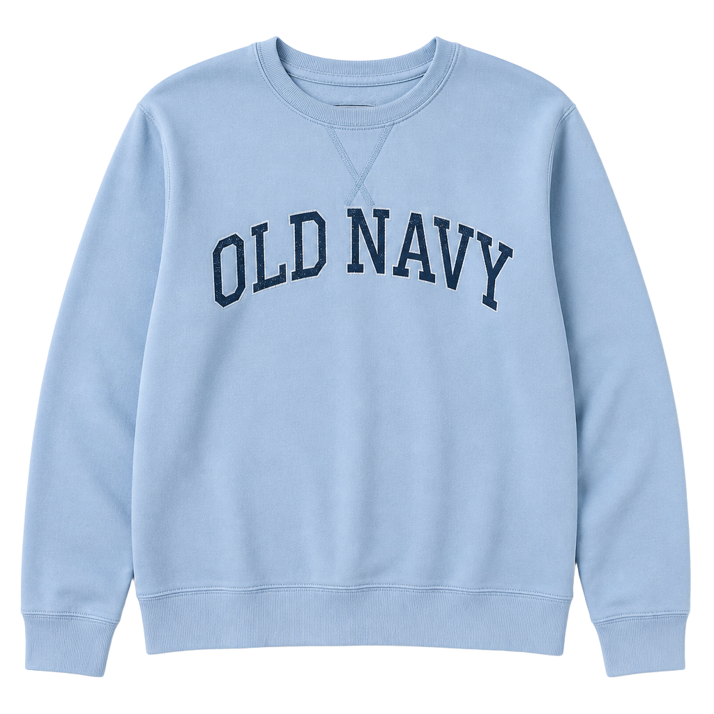 Old Navy Light Blue Graphic Logo Spell Out Crew Neck Sweatshirt XL 1