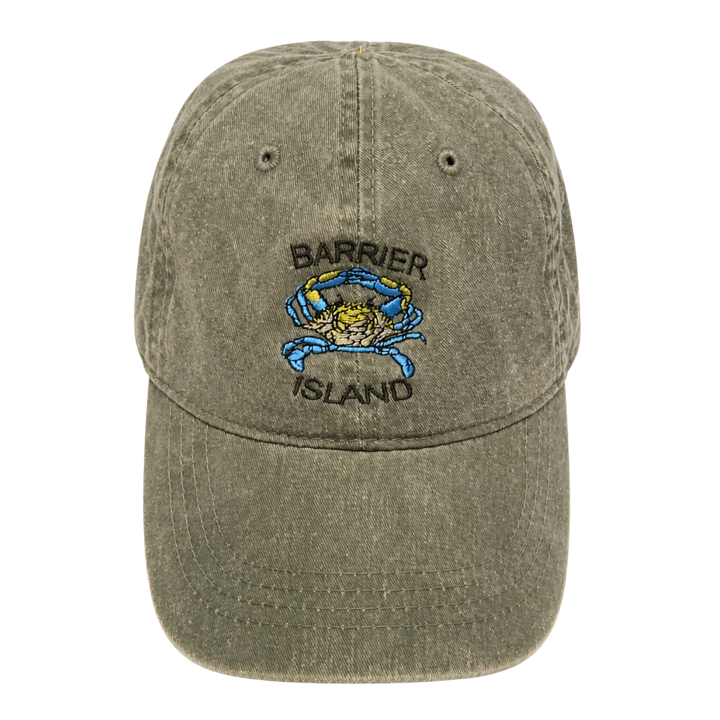 OTTO Barrier Island Blue Crab Embroidered Cotton Dad Hat Cap Green 1