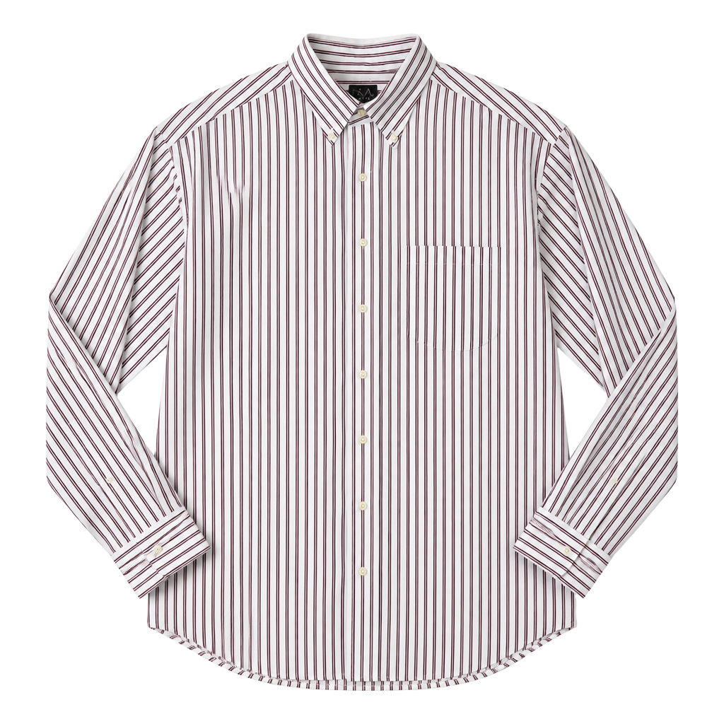Jos. A. Bank Traveler's Collection Striped Cotton Button Down Dress Shirt Size 17.5-35 1