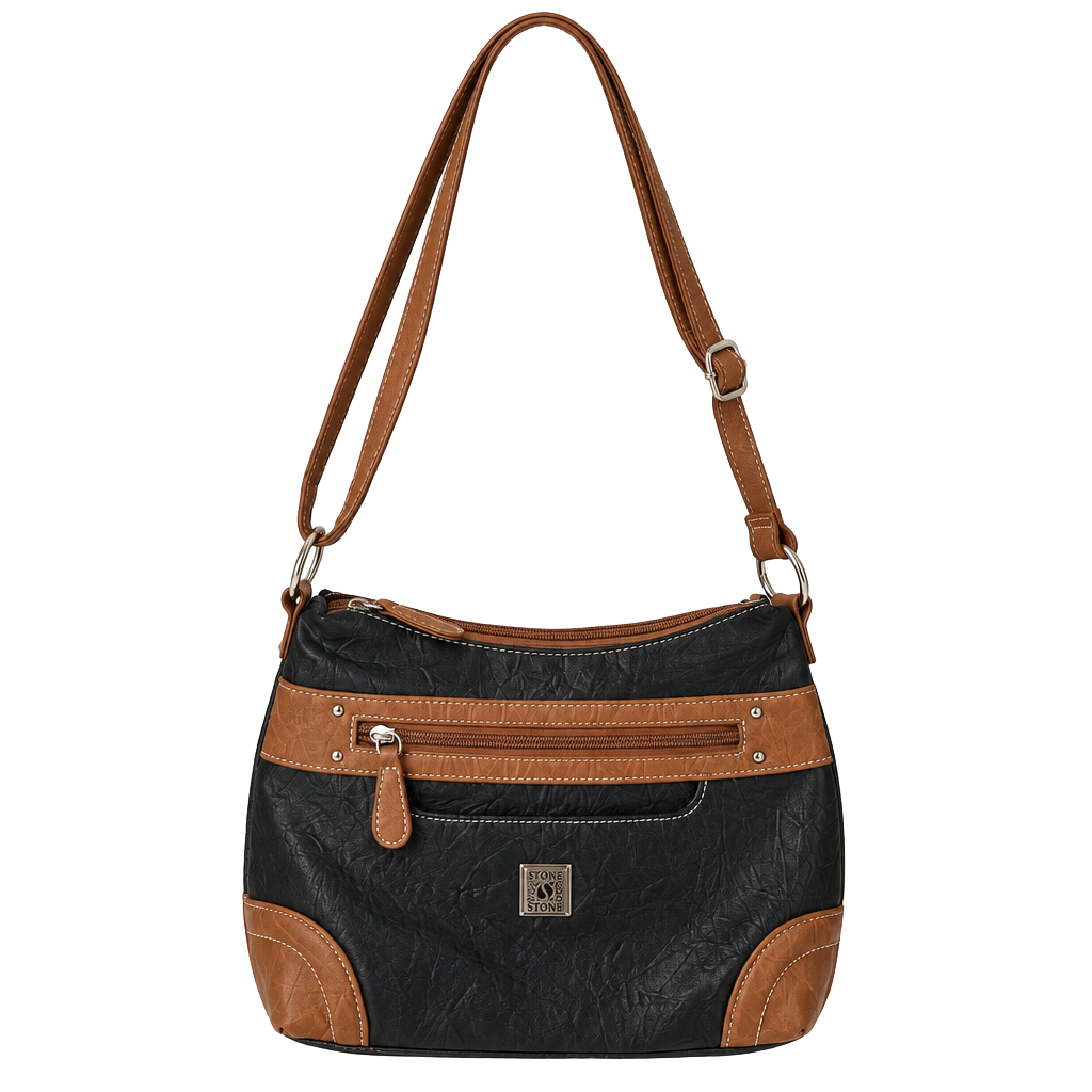 Stone & Co. Crossbody Bag Black Brown Leather 1