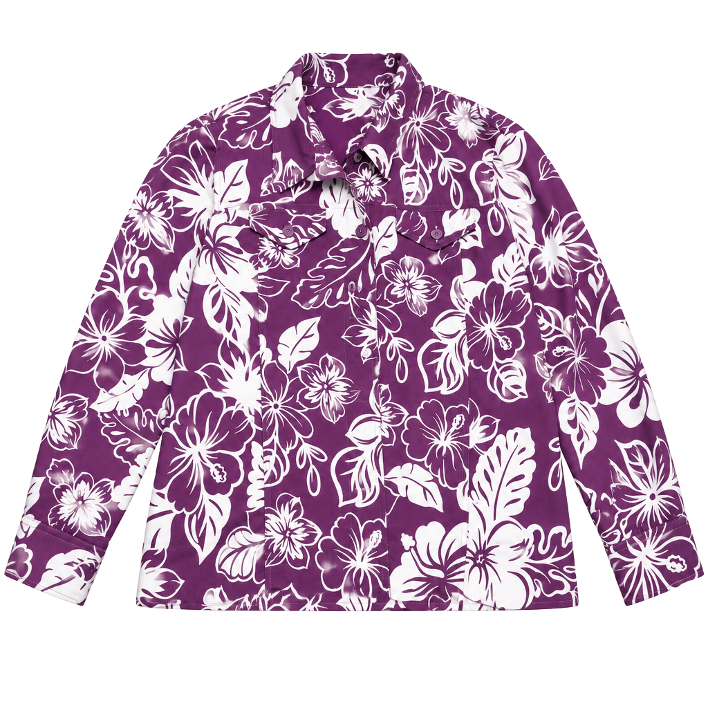 Alfred Dunner Floral Button Down Shirt Size 10 Purple White 1