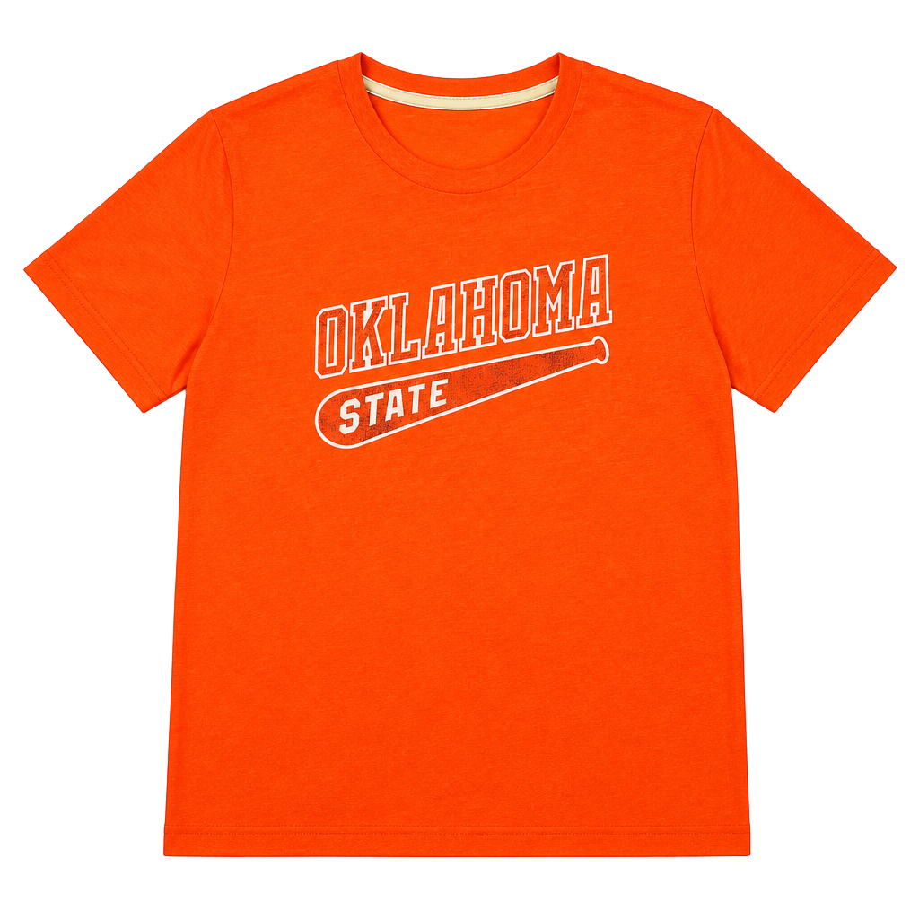 Homefield Oklahoma State Cowboys Baseball Bat Retro T-Shirt Orange XL 1