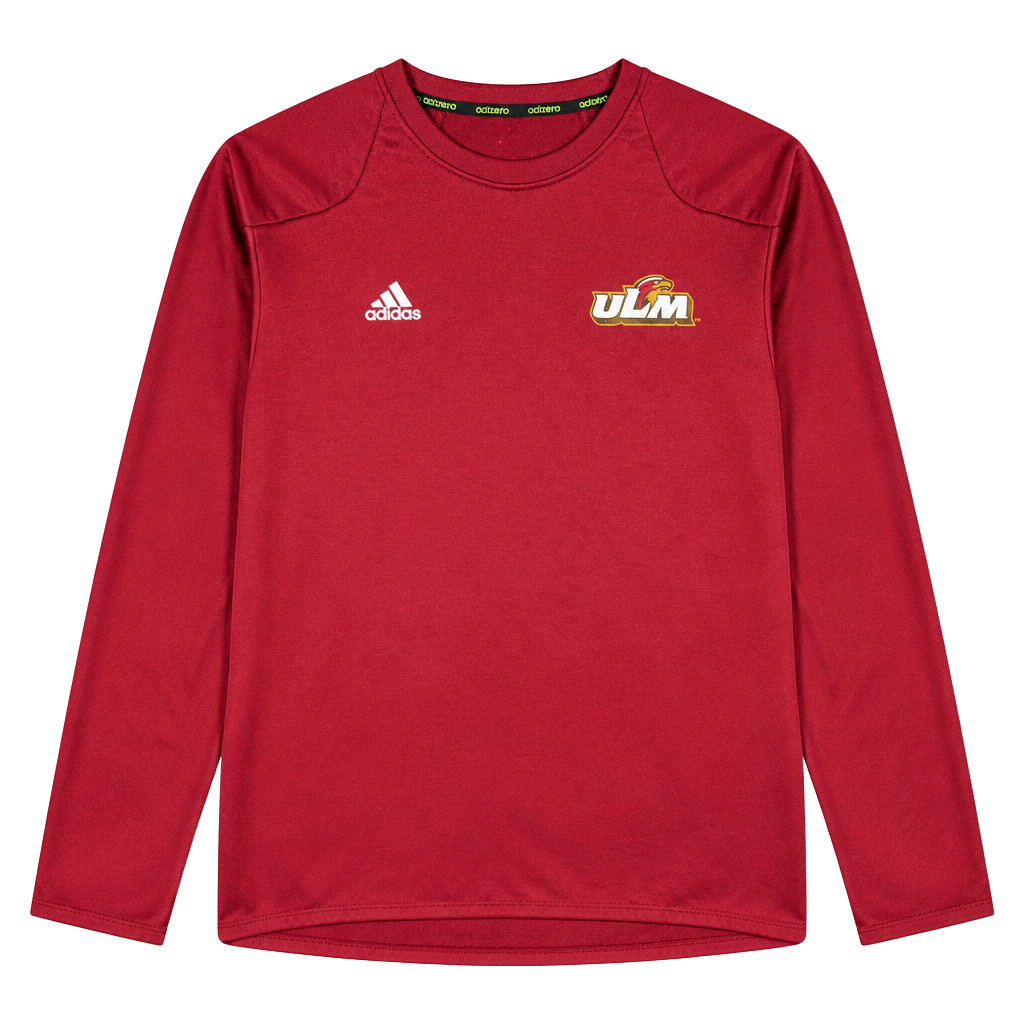ULM Warhawks adidas Training Pullover Long Sleeve Shirt - Maroon 1