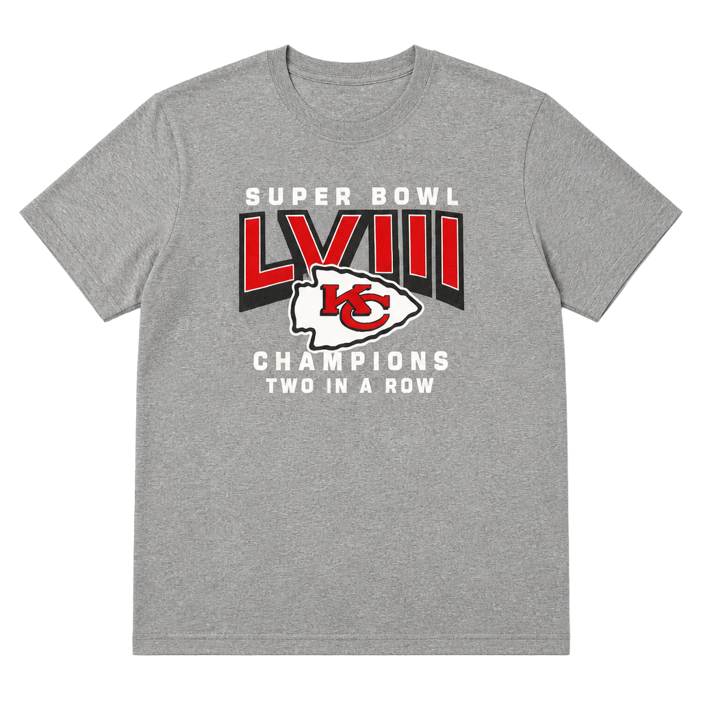 Men's Fanatics Gray Kansas City Chiefs Super Bowl LVIII Champions T-Shirt 1