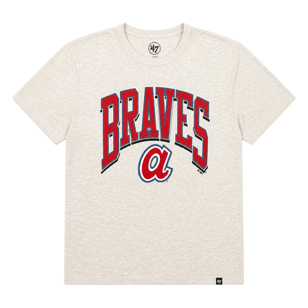 '47 Brand MLB Atlanta Braves Gray Retro Arch T-Shirt 1