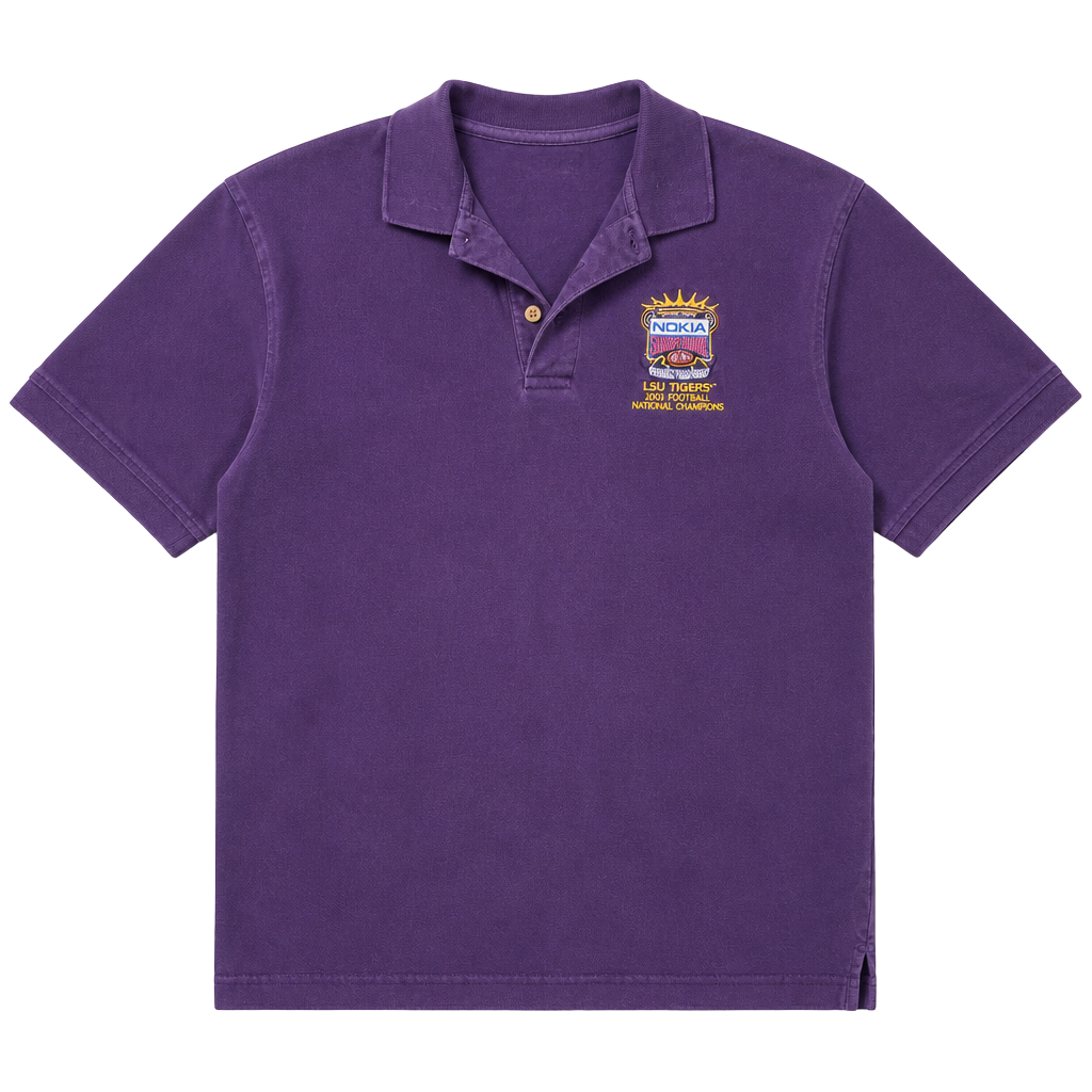Vintage LSU Tigers 2003 National Champions Sugar Bowl Polo Shirt 1