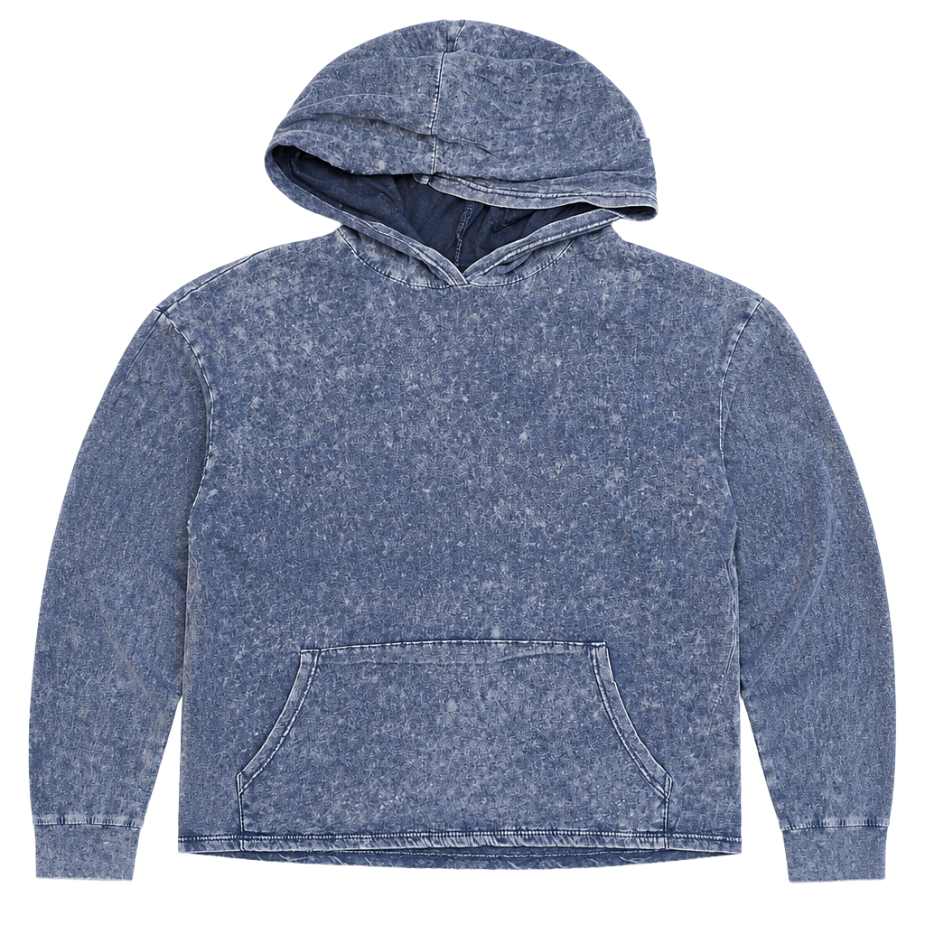 Caution To The Wind Acid Wash Cotton Pullover Hoodie 1