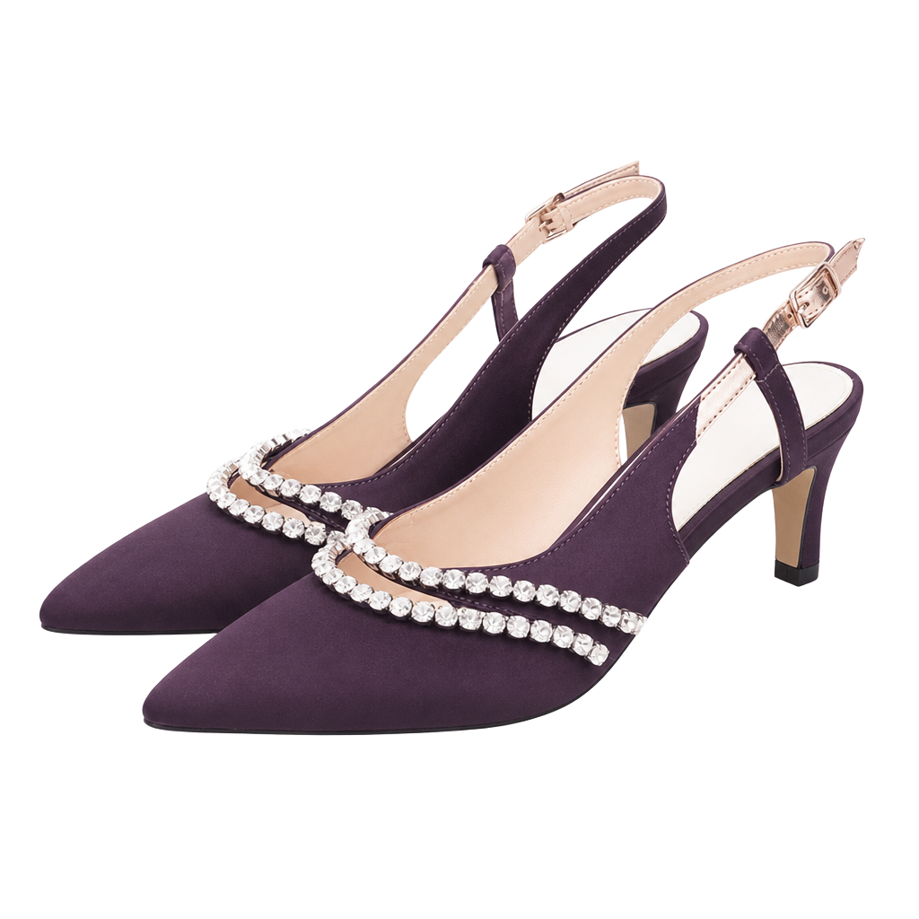 Dominique Nicole “Naima” Rhinestone Slingbacks – Size 6.5M – Show-Stopping Glam 1