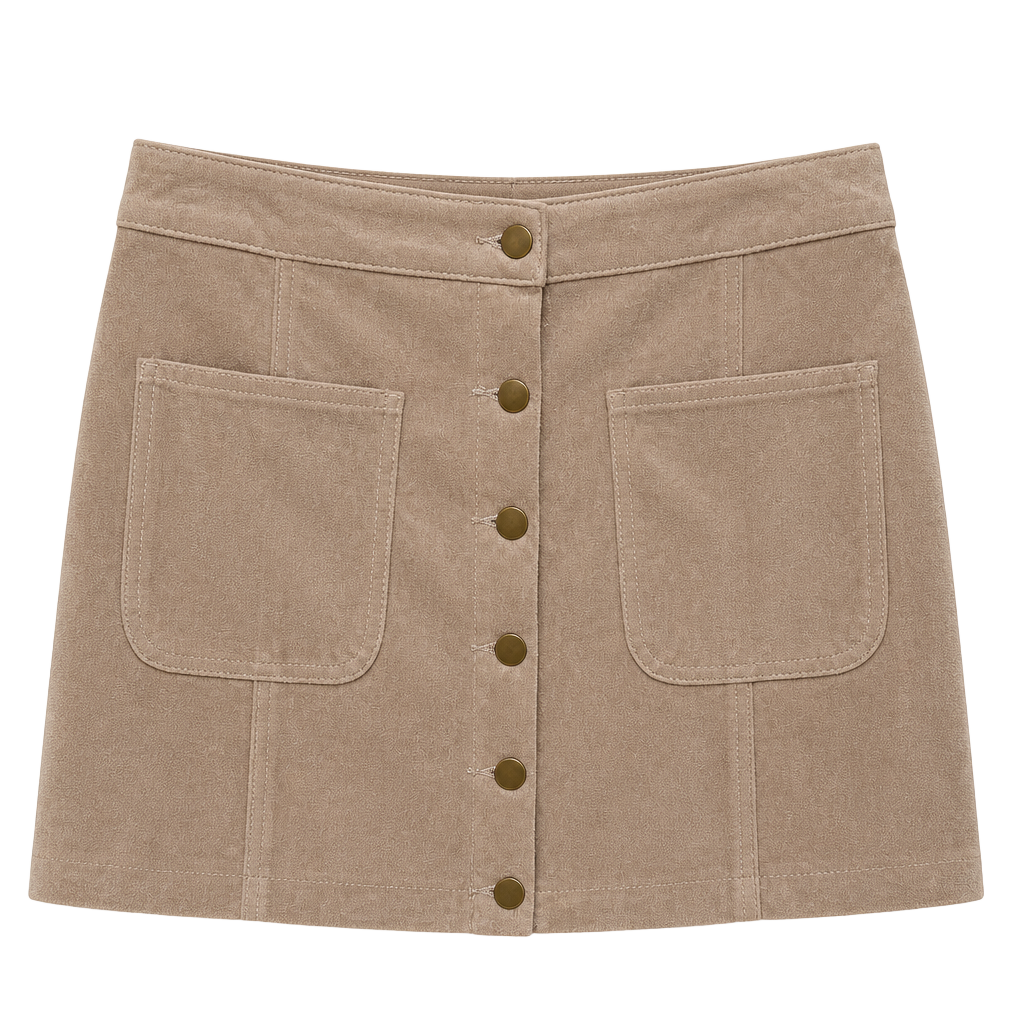Altar'd State Skirt Size S Stone Faux Suede Button Front Mini 1