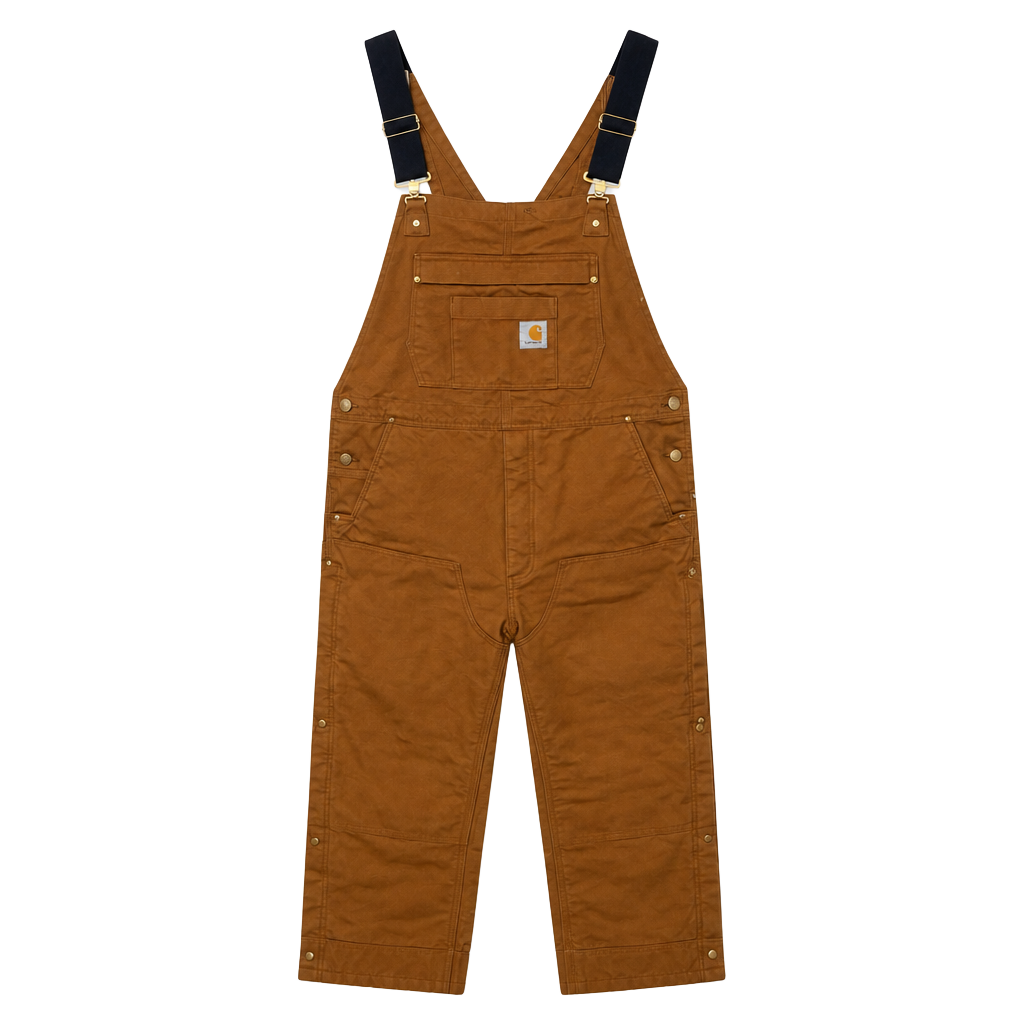 Carhartt Loose Fit Insulated Bib Overalls L Short Brown 1
