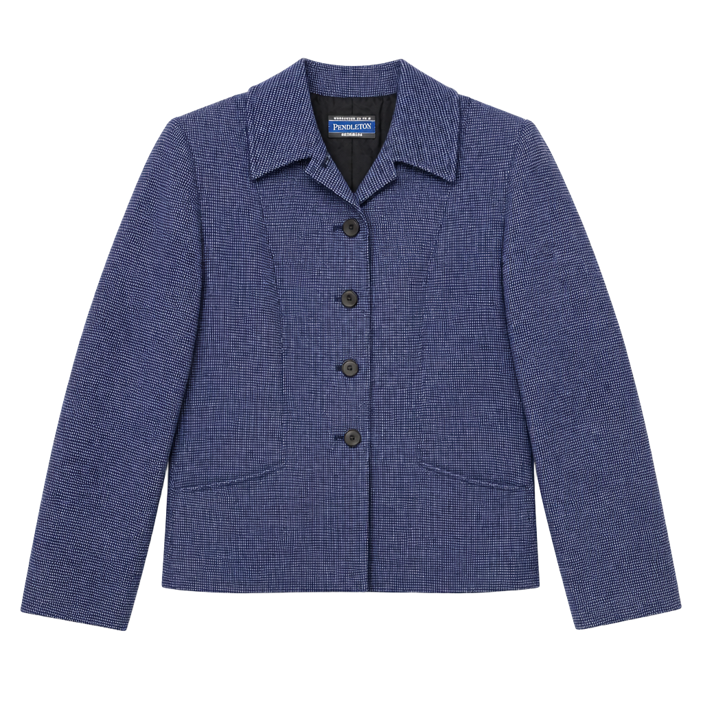 Pendleton Wool Blend Blazer Jacket Size 6 Blue Petite 1