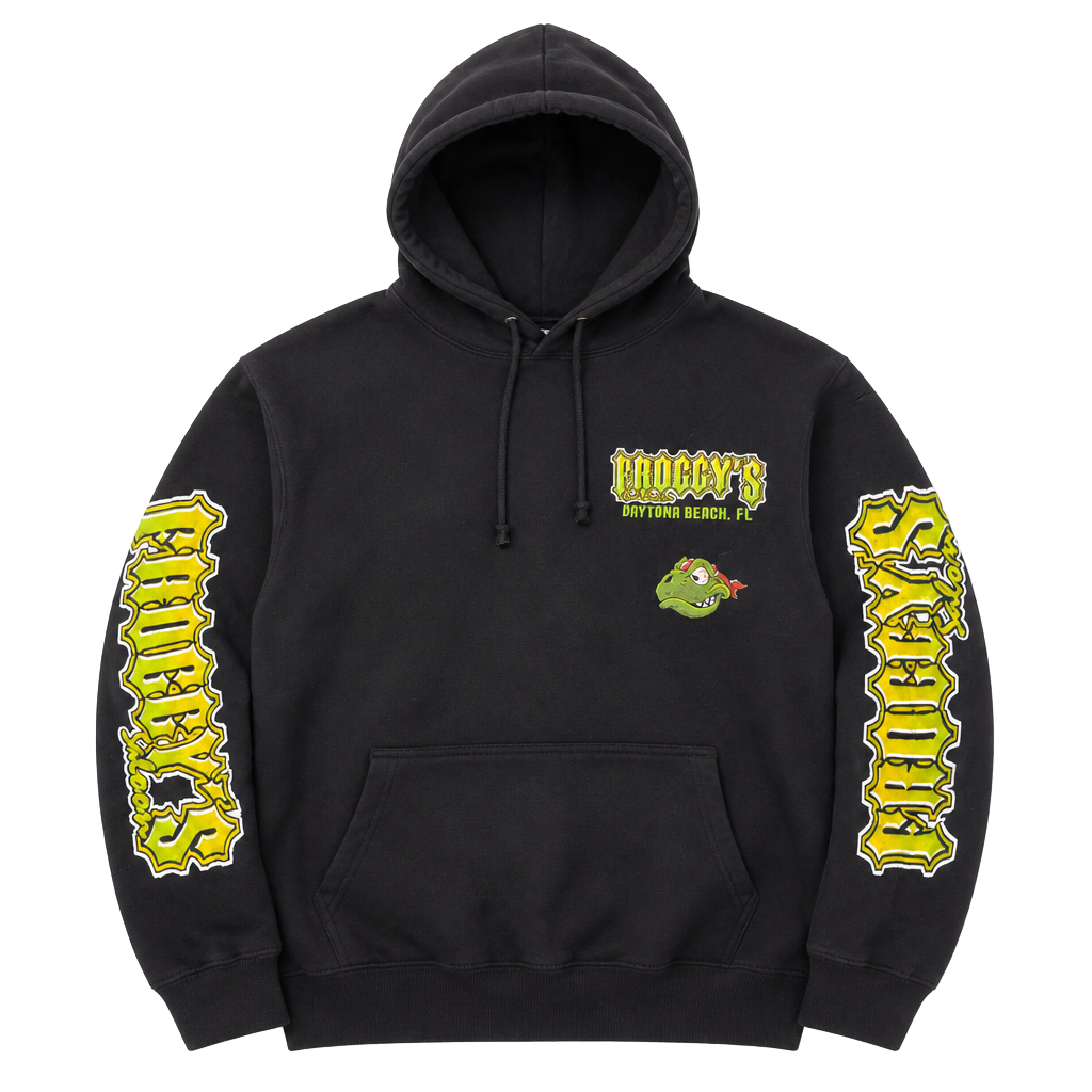 Froggy's Daytona Beach Black Graphic Hoodie Sweatshirt 1