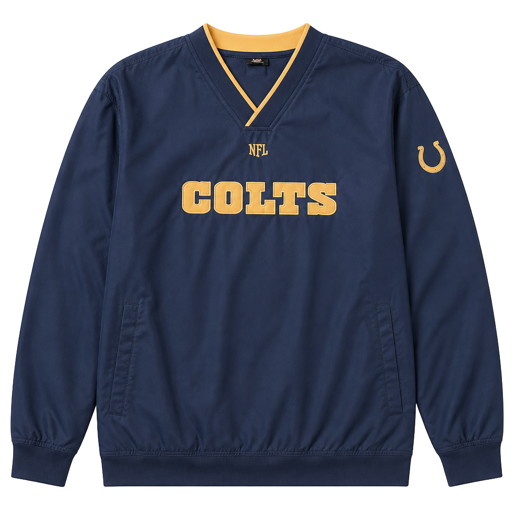 Vintage NFL Indianapolis Colts Team Apparel V-Neck Windbreaker Pullover Jacket Size XL 1