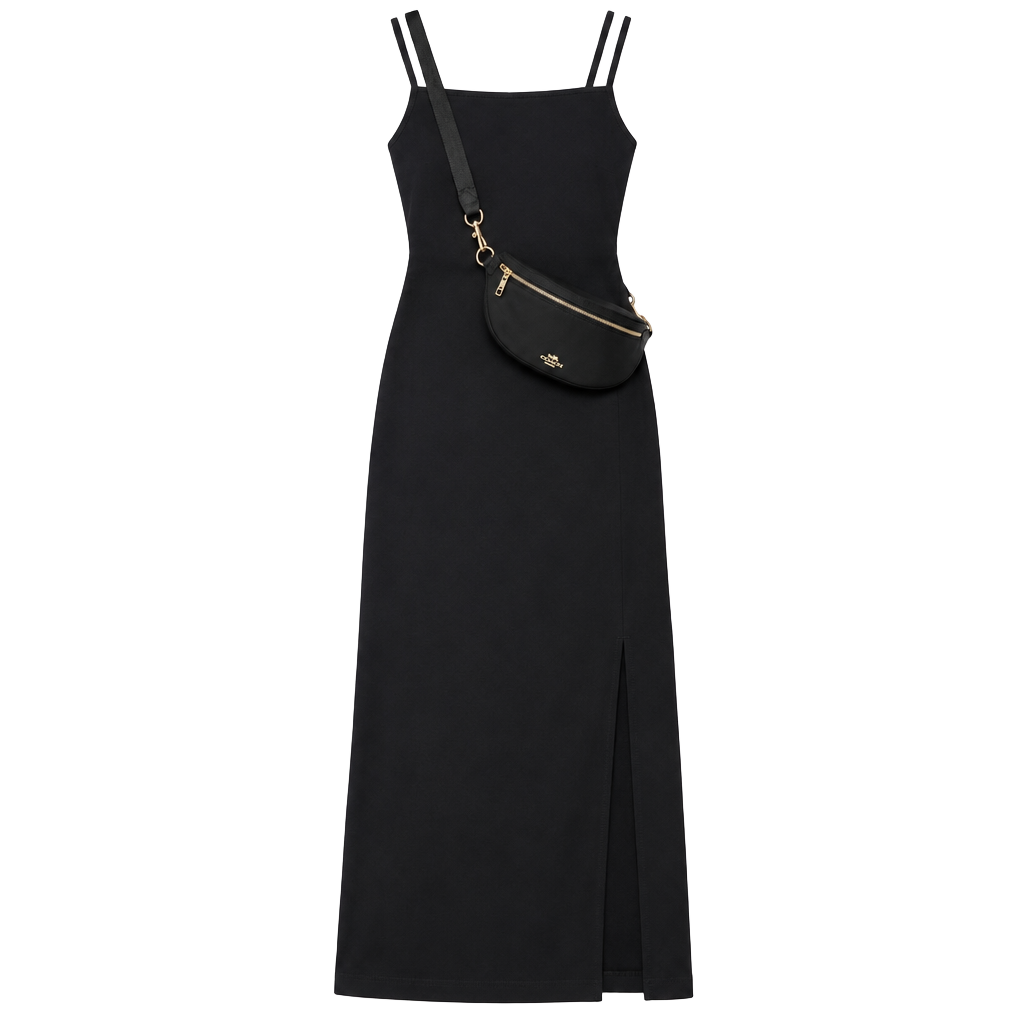 Black Midi Slip Dress 1