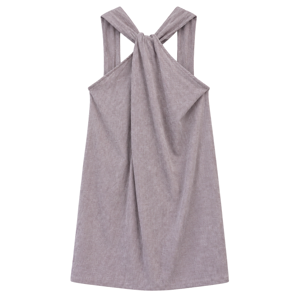 Women's Lilac A-line halterneck dress 1