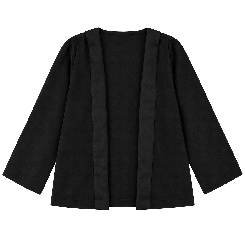 Black Satin Hooded cardigan 1