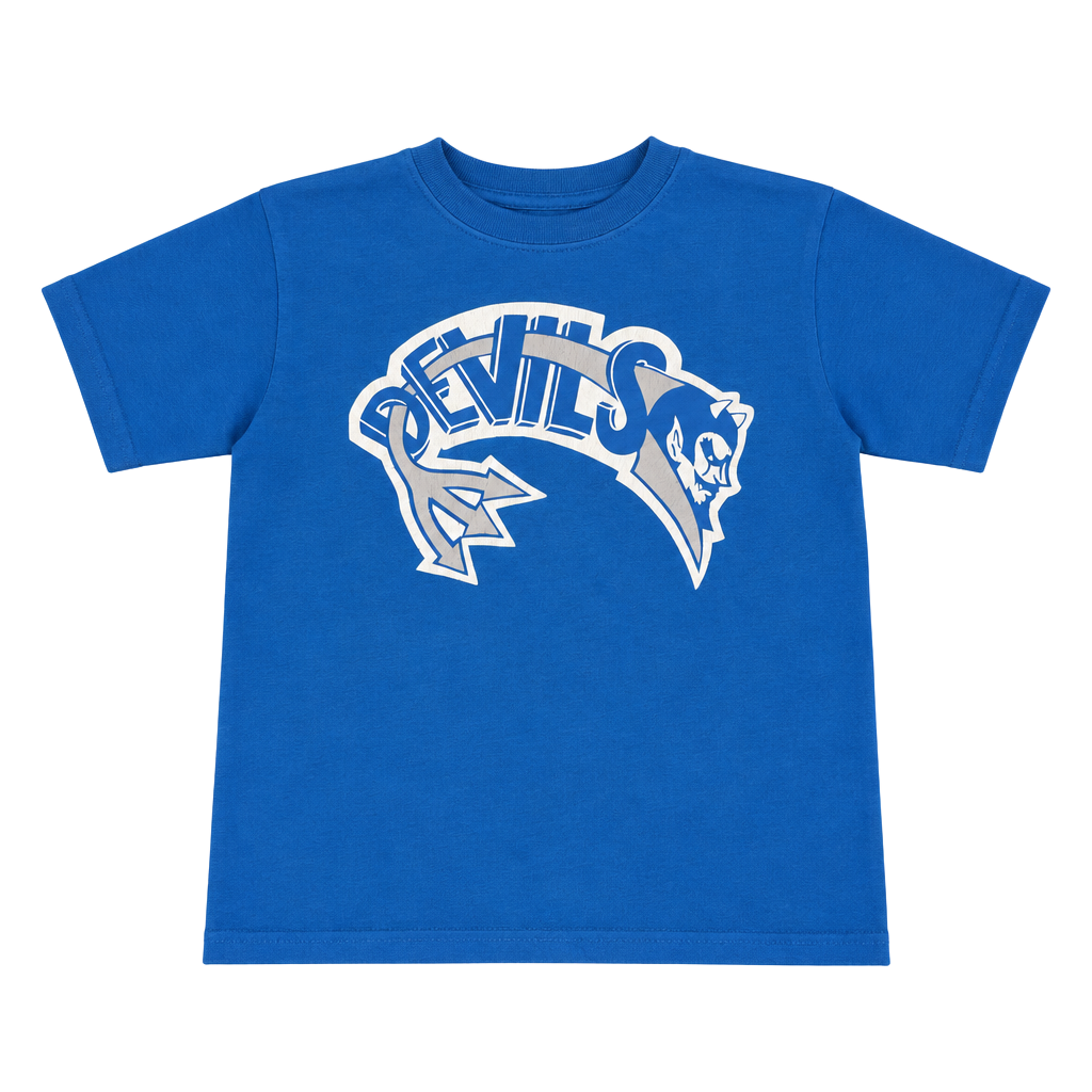Gildan Blue Devils T-Shirt Youth Size M Blue Cotton Blend Graphic Tee 1